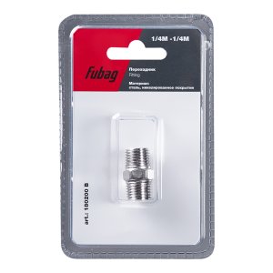 FUBAG Переходник 1/4 дюйма M на 1/4 дюйма М, блистер 1 шт FUBAG Переходник 1/4 дюйма M на 1/4 дюйма М, блистер 1 шт