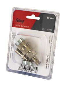 FUBAG Набор: Разъемное соединение рапид (муфта) елочка 10мм с обжимным кольцом 15х18мм Разъемное соединение рапид (штуцер) елочка 10мм с обжимным кольцом 10x15мм FUBAG Набор: Разъемное соединение рапид (муфта) елочка 10мм с обжимным кольцом 15х18мм Разъемное соединение рапид (штуцер) елочка 10мм с обжимным кольцом 10x15мм