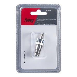 FUBAG Разъемное соединение рапид (штуцер), елочка 6мм с обжимным кольцом 6х11мм, блистер 1 шт FUBAG Разъемное соединение рапид (штуцер), елочка 6мм с обжимным кольцом 6х11мм, блистер 1 шт