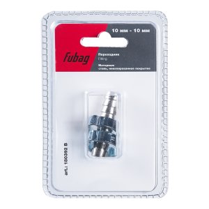 FUBAG Переходник 10мм елочка на елочку с 2- мя обжимными кольцами 15Х18мм, блистер 1 шт FUBAG Переходник 10мм елочка на елочку с 2- мя обжимными кольцами 15Х18мм, блистер 1 шт
