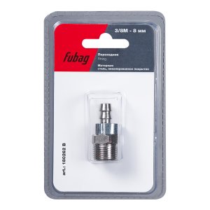 FUBAG Переходник 3/8 дюйма М на елочку 8мм с обжимным кольцом  11Х13мм блистер 1 шт FUBAG Переходник 3/8 дюйма М на елочку 8мм с обжимным кольцом  11Х13мм блистер 1 шт