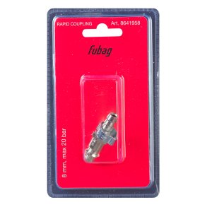 FUBAG Разъемное соединение рапид (штуцер), елочка 8мм с обжимным кольцом 8х13мм, блистер 1 шт FUBAG Разъемное соединение рапид (штуцер), елочка 8мм с обжимным кольцом 8х13мм, блистер 1 шт