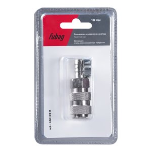 FUBAG Разъемное соединение рапид (муфта), елочка 10мм с обжимным кольцом 15х18мм, блистер 1 шт FUBAG Разъемное соединение рапид (муфта), елочка 10мм с обжимным кольцом 15х18мм, блистер 1 шт