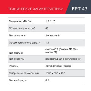 Бензиновый триммер FUBAG FPT 43 в Томске фото