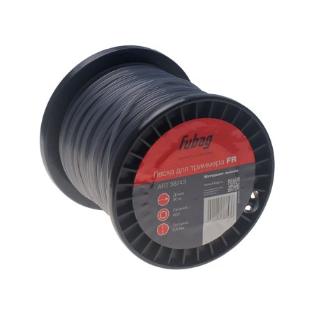 Триммерная леска FUBAG сечение круглое L 90 м * 2,4 мм Триммерная леска FUBAG сечение круглое L 90 м * 2,4 мм