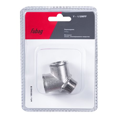 FUBAG Переходник Y - 1/2 дюйма MFF, блистер 1 шт FUBAG Переходник Y - 1/2 дюйма MFF, блистер 1 шт