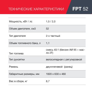 Бензиновый триммер FUBAG FPT 52 в Томске фото