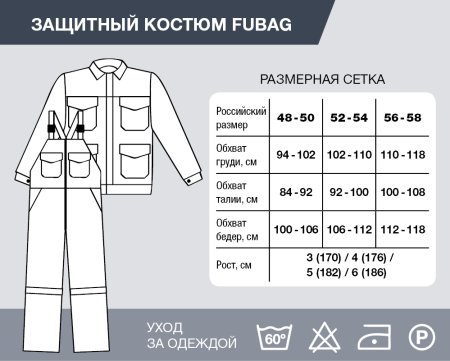 Защитный костюм Fubag размер 52-54 рост 3 в Томске фото