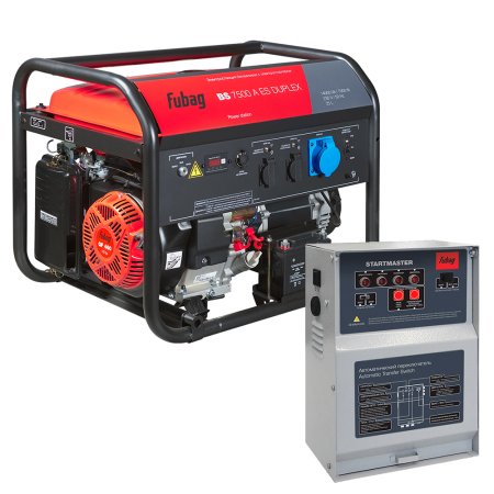 FUBAG Бензиновый генератор с электростартером и коннектором автоматики BS 7500 A ES DUPLEX + Блок автоматики Startmaster BS 11500 D (400V) для трехфазных сетей в ПОДАРОК FUBAG Бензиновый генератор с электростартером и коннектором автоматики BS 7500 A ES DUPLEX + Блок автоматики Startmaster BS 11500 D (400V) для трехфазных сетей в ПОДАРОК