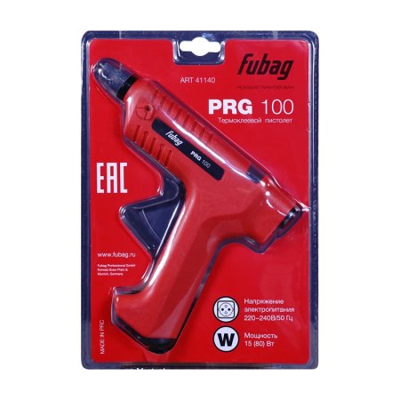 FUBAG Термоклеевой пистолет PRG 100  + Клеевые стержни прозрачные PRGT 100 мм 11.2 мм 12 шт.  FUBAG Термоклеевой пистолет PRG 100  + Клеевые стержни прозрачные PRGT 100 мм 11.2 мм 12 шт.  в Томске фото
