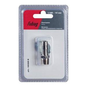 FUBAG Переходник 1/4 дюйма М на елочку 10мм с обжимным кольцом  15Х18мм, блистер 1 шт FUBAG (Фубаг) FUBAG Переходник 1/4 дюйма М на елочку 10мм с обжимным кольцом  15Х18мм, блистер 1 шт в Томске фото