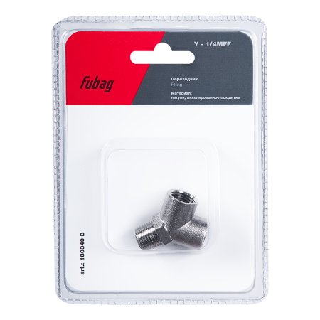 FUBAG Переходник Y - 1/4 дюйма MFF, блистер 1 шт FUBAG Переходник Y - 1/4 дюйма MFF, блистер 1 шт