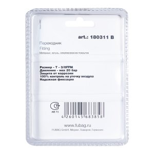 FUBAG Переходник T - 3/8 дюйма FFM, блистер 1 шт FUBAG (Фубаг) FUBAG Переходник T - 3/8 дюйма FFM, блистер 1 шт в Томске фото