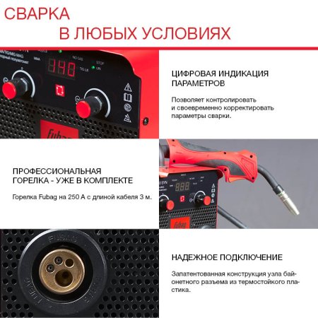 Полуавтомат сварочный FUBAG IRMIG 180 SYN с горелкой 250 А 3 м в комплекте в Томске фото