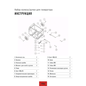 Комплект колес и ручек для генераторов FUBAG в Томске фото