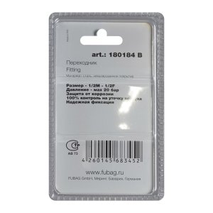 FUBAG Переходник 1/2 дюйма M на 1/2 дюйма F, блистер 1 шт FUBAG (Фубаг) FUBAG Переходник 1/2 дюйма M на 1/2 дюйма F, блистер 1 шт в Томске фото