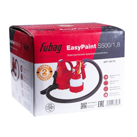 FUBAG Электрический краскораспылитель EasyPaint S500/1.8 с верхним бачком FUBAG (Фубаг) FUBAG Электрический краскораспылитель EasyPaint S500/1.8 с верхним бачком в Томске фото