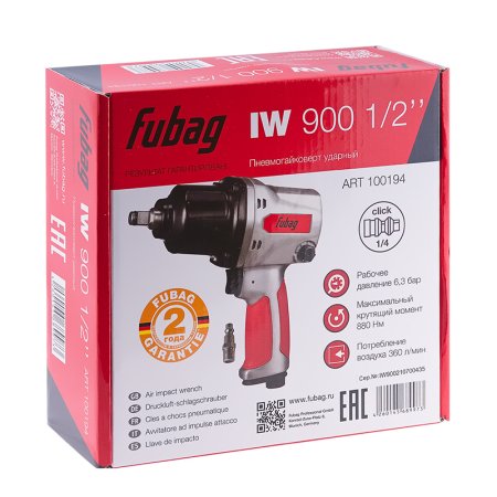 FUBAG Пневмогайковерт ударный IW900 1/2 дюйма FUBAG (Фубаг) FUBAG Пневмогайковерт ударный IW900 1/2 дюйма в Томске фото