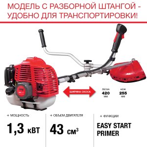 FUBAG Бензиновый триммер FPT 43R + Триммерная леска  сечение витой квадрат L 130 м * 2.4 мм в ПОДАРОК в Томске фото