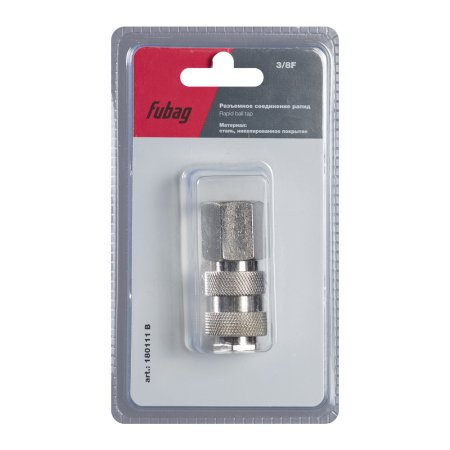 FUBAG Разъемное соединение рапид (муфта), 3/8 дюйма F, внутр. резьба, блистер 1 шт FUBAG (Фубаг) FUBAG Разъемное соединение рапид (муфта), 3/8 дюйма F, внутр. резьба, блистер 1 шт в Томске фото